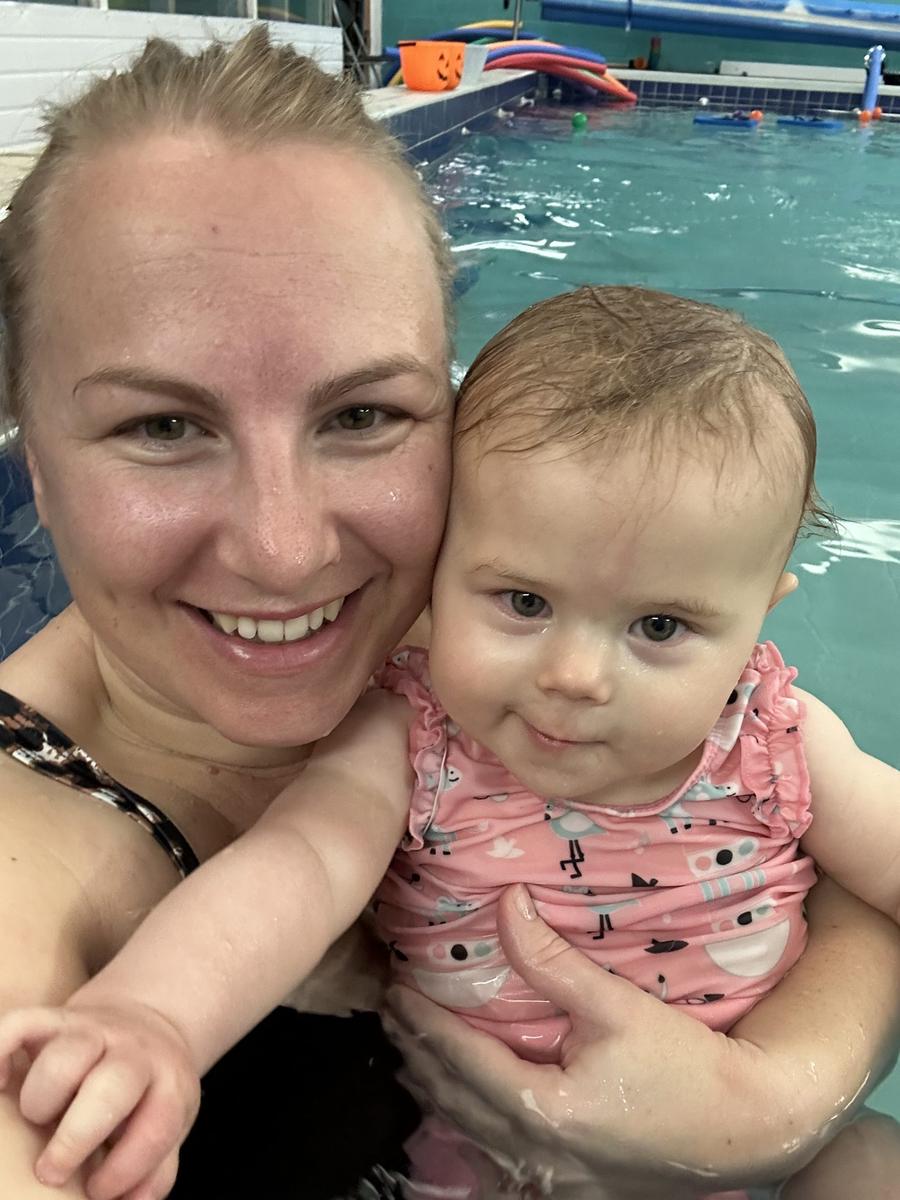 Parent and baby enjoying the water at Making Waves